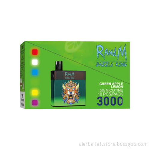 2021 Hot Sale RM Dazzle King Disposable E Cigarette with Fruit Flavors and Customized Colors Ecig